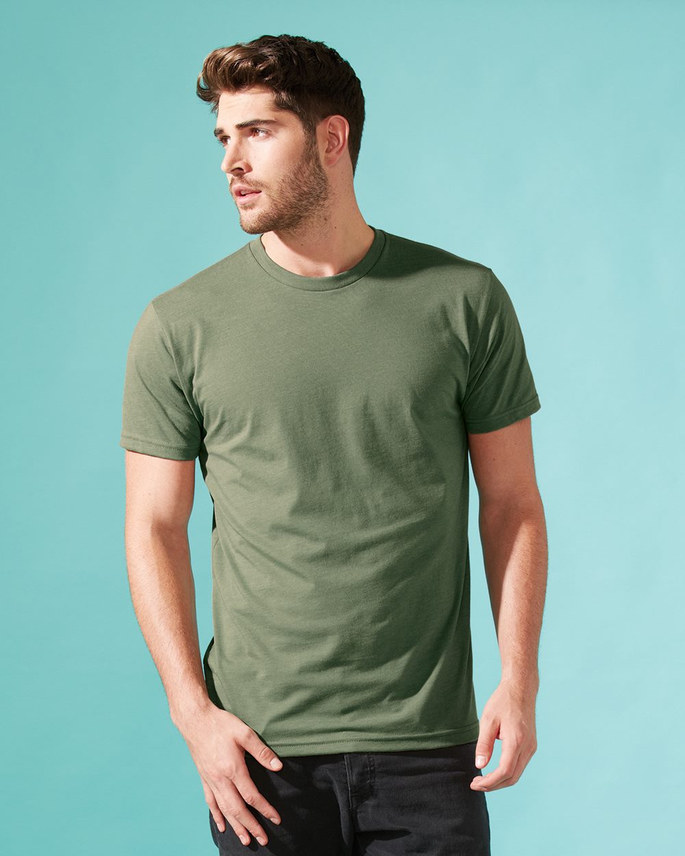 Next Level Men's Premium Fitted CVC Crew Tee, Apple Green, M